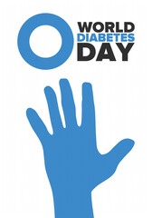 World Diabetes Day. Awareness Month in November. Blue circle symbol. Medical health care and prevention design. Poster, card, banner and background. Vector illustration