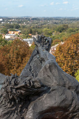Chelm, Poland, 25 September 2020: Calvary around the Basilica of the Blessed Virgin Mary in Chelm, sculpture by Jacek Kicinski - station 11,