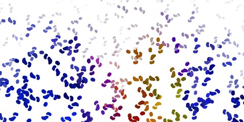 Light blue, yellow vector backdrop with chaotic shapes.