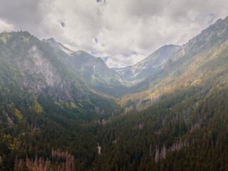 Obraz premium Aerial view of Tatras mountains in Zakopane, Poland