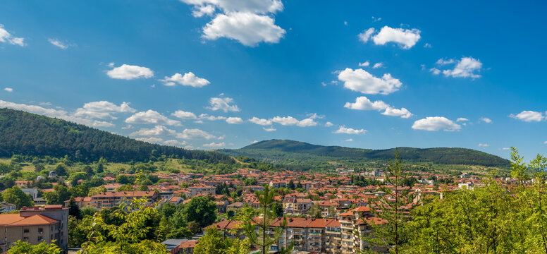 Panoramic views from the hills of Troyan city, Bulgaria