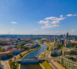 Fototapeta na wymiar Aerial view of new city center of Vilnius, Lithuania