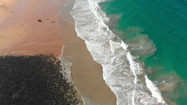 Aerial drone view of Bargara beach, Queensland, Australia