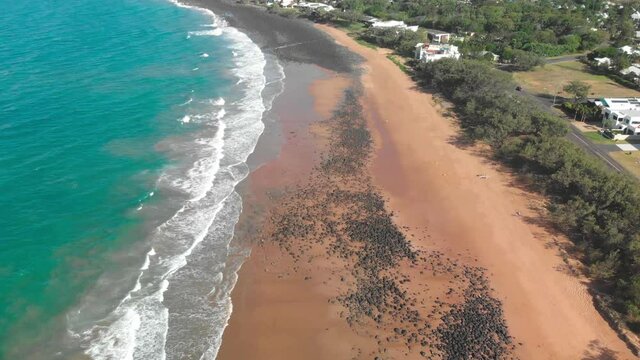 Aerial drone view of Bargara beach, Queensland, Australia