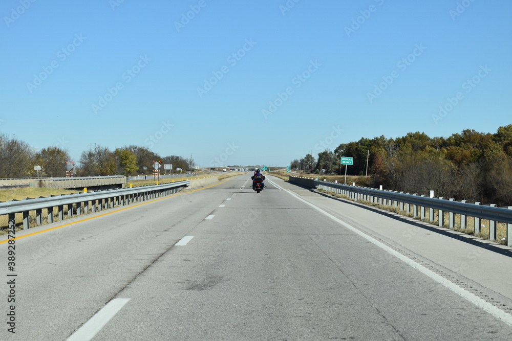 Wall mural motorcycle on a highway