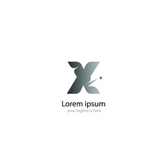 simple elegant logo of letter x with white background