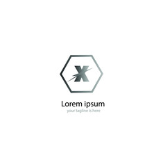 simple elegant logo of letter x with white background