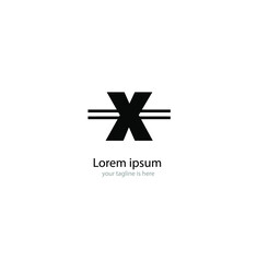 simple elegant logo of letter x with white background