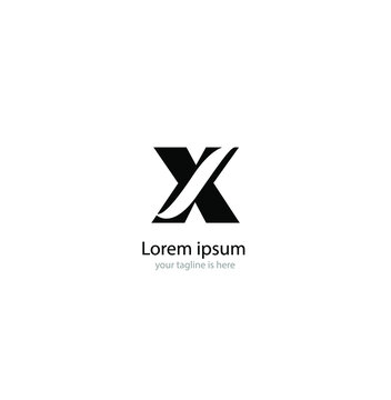 simple elegant logo of letter x with white background