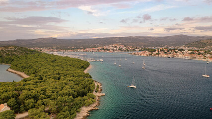 Croatia - Rogoznica coast from drone view