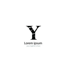 the simple modern logo of letter y with white background