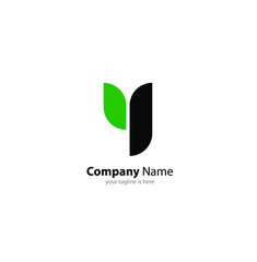 the simple modern logo of letter y with white background