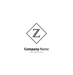 the simple elegant logo of letter z with white background