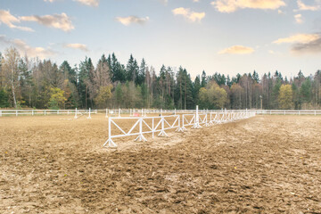 Hippodrome for English riding show jumping horse training sand barrier 