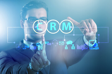 CRM custromer relationship management concept with businessman