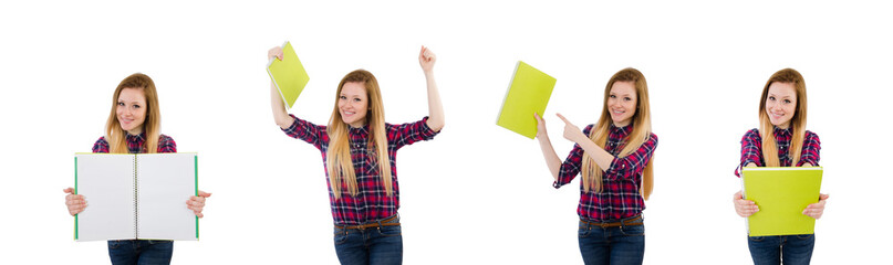 Young student isolated on the white background