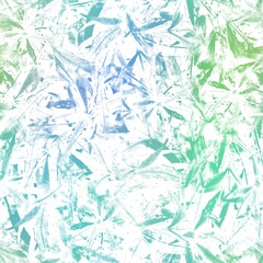 Seamless satin soft pastel color leaves pattern. High quality illustration. Beach or resort wear design of leaves in fuzzy turquoise and white. Repeat raster jpg pattern design.