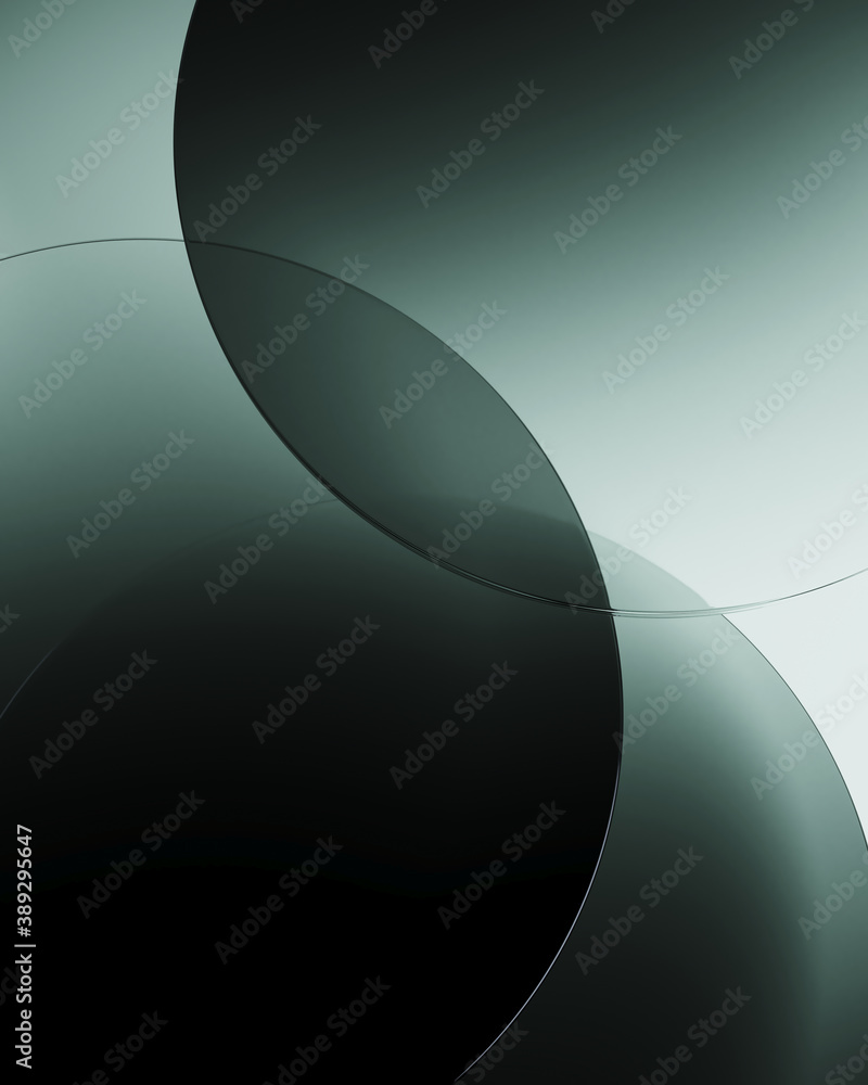 Aufkleber minimal mockup background for product presentation. gradient green frosted glass podium on green bac