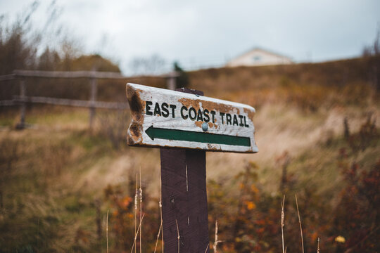 east coast trail sign in newfoundland