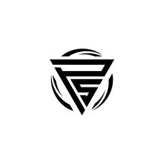 Initial letter PS triangle monogram clean modern simple logo