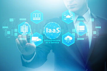 Businessman in infrastructure as a service concept