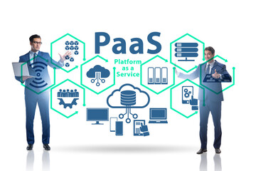 Platform as a service concept with businessman