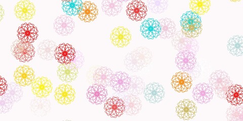 Light multicolor vector natural layout with flowers.