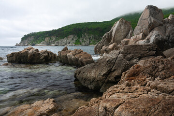 Fototapeta premium Rocks and sea, rocky coastline of the Bay.