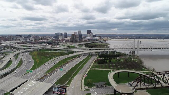 Spaghetti Junction Highway 64 Louisville Kentucky Drone View