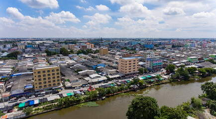 Aerial view, Samut Prakan province in Thailand