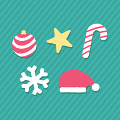 Christmas icons set. Vector illustrations.
