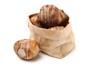 Taro on a white background