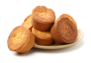 Mid-Autumn Festival moon cake on white background