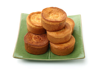 Mid-Autumn Festival moon cake on white background