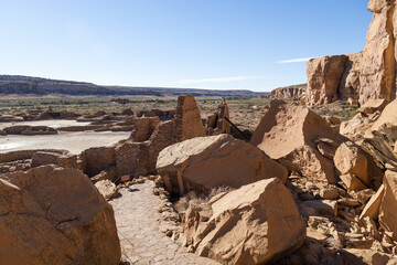 Ancient Anasazi Rock Wall Ruins