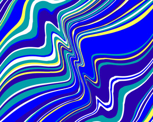Bright twisted background with colourful neon wavy lines  Vector illustration