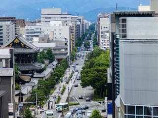 京都　烏丸通沿いに見える京都の風景