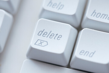 Delete key on a keyboard.