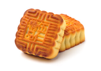 Mid-Autumn Festival moon cake on white background