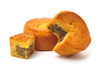 Mid-Autumn Festival moon cake on white background