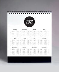 Simple desk calendar 2021