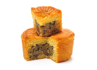 Mid-Autumn Festival moon cake on white background