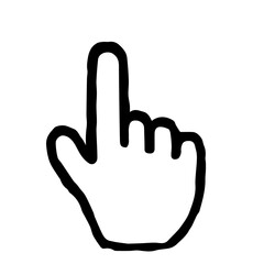 Hand Cursor001 (Standard) : Doodle Icon: Hand drawn vector Icon like woodblock print