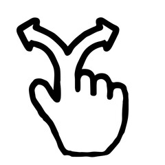 Hand Cursor004 (Arrow3) : Doodle Icon: Hand drawn vector Icon like woodblock print