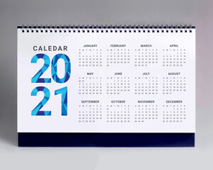 Simple desk calendar 2021