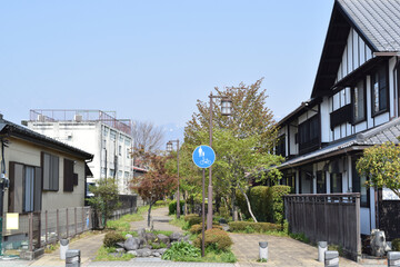 Pedestrian road at Imaichi, Nikko City, Tochigi Prefecture, Japan - obrazy, fototapety, plakaty