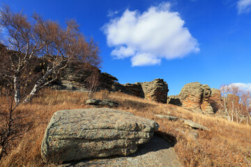 Landscape of ashhatu Stone Forest in Keshiketeng World Geopark, Inner Mongolia