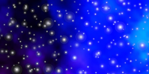 Dark Pink, Blue vector template with neon stars.