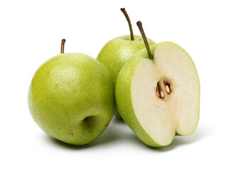 pears on a white background