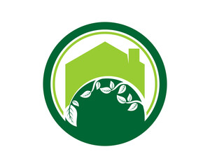 Nature house inside the circle shape